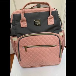 large pink diaper bag